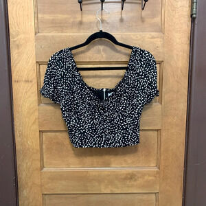 Leith Cropped Spotted Blouse